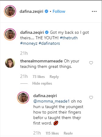 dafina instagram komente