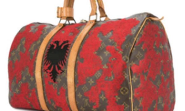 çantë louis vuitton bag with albanian flag