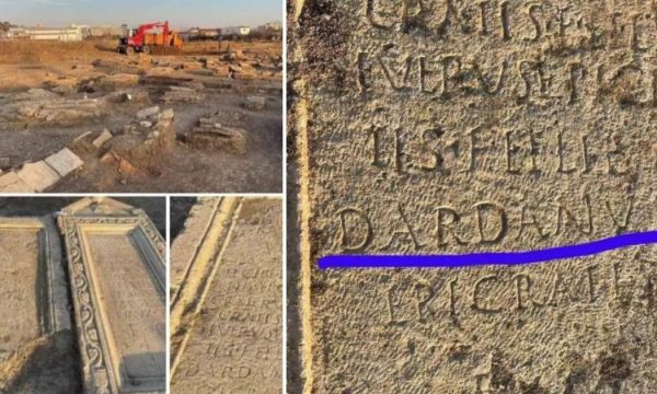 Skandali në Maqedoni: Hiqet pllaka antike me mbishkrimin “DARDANUS” aty po ndërtohet një pallat - Gazeta Express