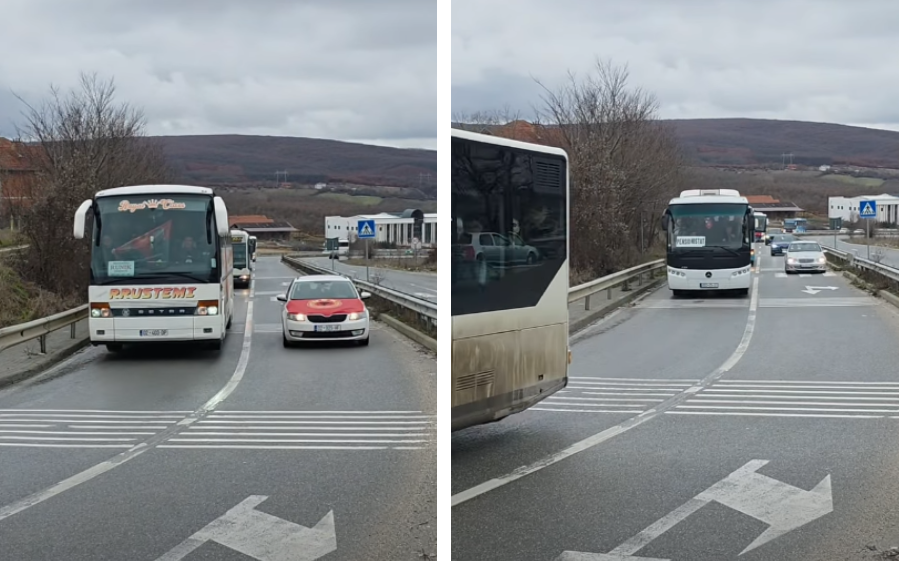   Skenderaj drejt Marshit për Drejtësi    Sami Lushtaku ndan pamje të autobusëve që janë nisur drejt Prishtinës