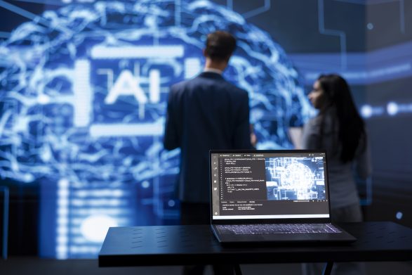 Focus On Laptop Running Ai Cognitive Computing Tec 2024 08 09 00 34 06 Utc 587x391 1
